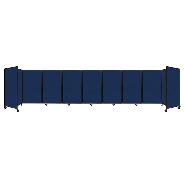 Room Divider 360 Folding Portable Partition 25' x 5' Navy Blue Fabric